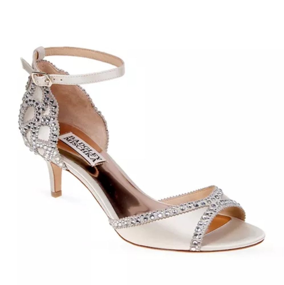 Badgley Mischka Gillian Embellished Ankle Strap Sandals